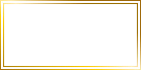 Rectangle with gold frame pattern with gold border. Transparent background png