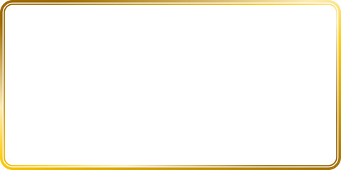 Rectangle and Rounded edges with gold frame. pattern with gold border. Transparent background png