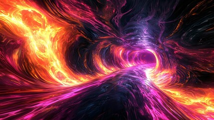 Luminous Neon Magma Tunnel