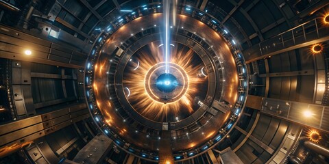 Fototapeta premium Scientists Working on Futuristic Energy Device in a High-Tech Laboratory with Advanced Technology