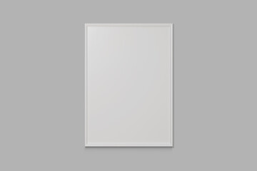 frame on white wall with blank paper