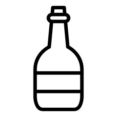 Bottle icon outline style. Simple packaging vector symbol illustration.