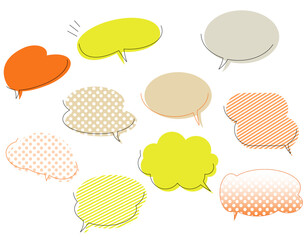 ゆるカワな色ずれした吹き出しセット　1