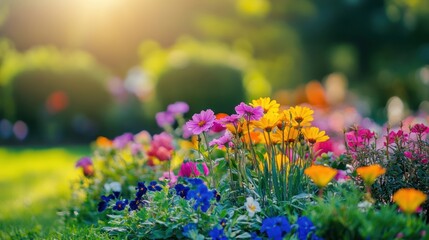 Beautiful Flower Garden in the Sun
