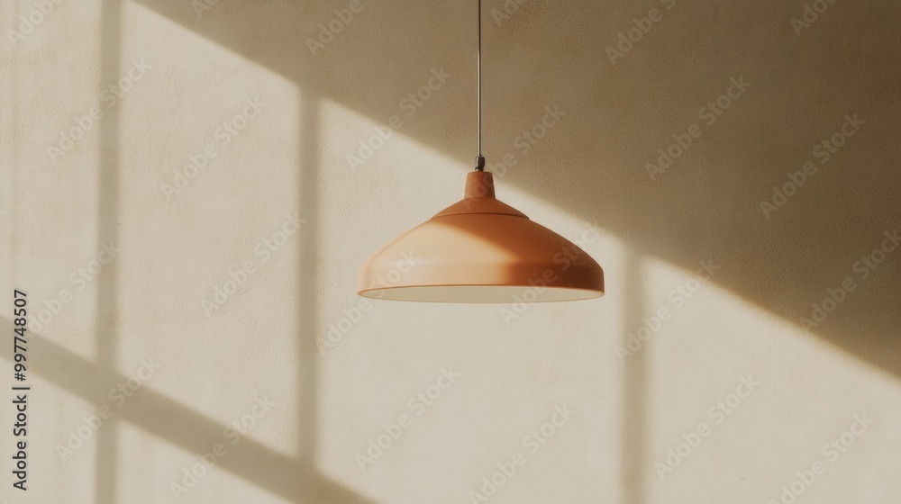 Poster golden hour tranquility minimalist wide-angle view of cream marble surface with warm light reflectio