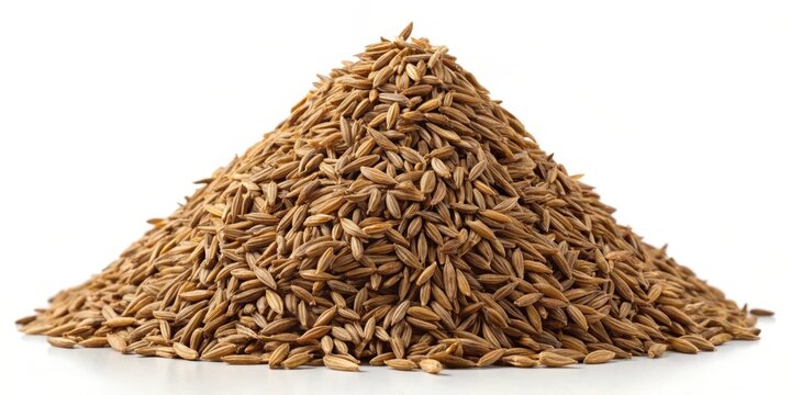 A large pile of cumin seeds in a mountain-like shape , spices, cooking, ingredient, texture, seasoning, herb