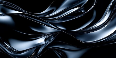 Fototapeta premium Abstract flowing waves in dark tones.
