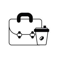 coffee break glyph icon with white background vector stock illustration