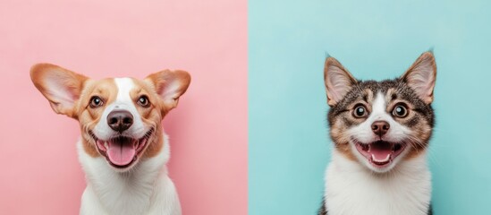 Dog and Cat Smiling.