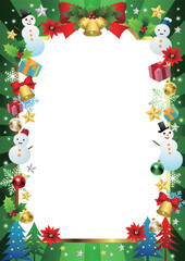 クリスマスフォトフレーム、かわいい、バースト、緑、横