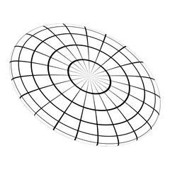 Geometric wireframe shapes and grids in dark color on a transparent background. 3D abstract patterns in trendy psychedelic style. Y2k. Vector illustration.

