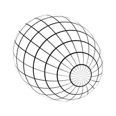 Geometric wireframe shapes and grids in dark color on a transparent background. 3D abstract patterns in trendy psychedelic style. Y2k. Vector illustration.
