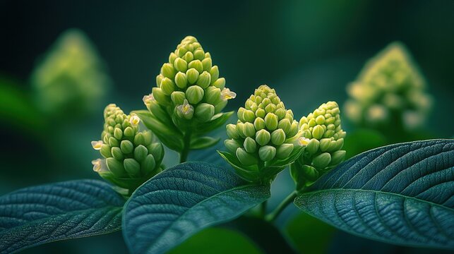 Bright Green Loroco Flower Buds Emerging Amid Lush Green Foliage in a Tropical Garden Setting