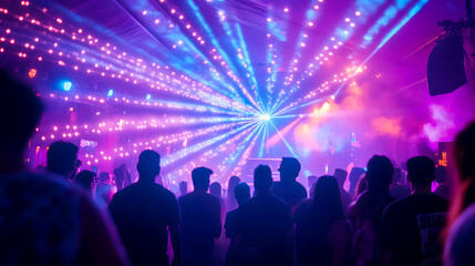 Bright LED Lights Create Vibrant Night Atmosphere