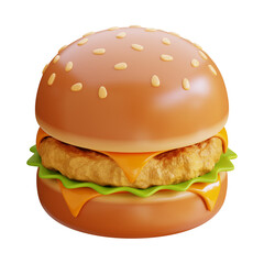  burger 3d icon illustration