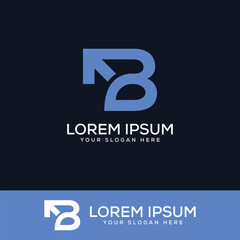 Obraz premium Modern Letter B Arrow logo concept. Abstract B Arrow logo vector design template.
