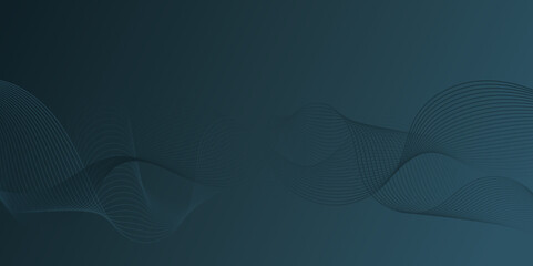 Abstract wavy curved line dark blue background. vector futuristic background with particle waves Beautiful shaped array of frequency track. abstract volume voice technology vibrate and music bg.	