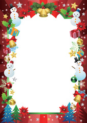 クリスマスフォトフレーム、かわいい、バースト、赤、縦
