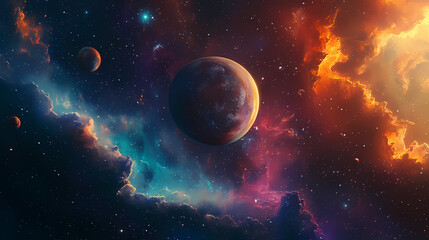 Obraz premium Space odyssey in universe. Space Odyssey. Illustration