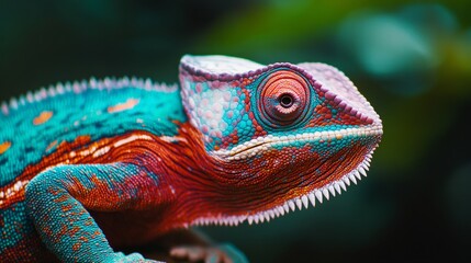 Fototapeta premium Close up of colorful chameleon