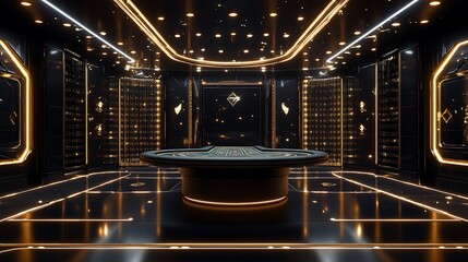 Black and Gold Casino Interior