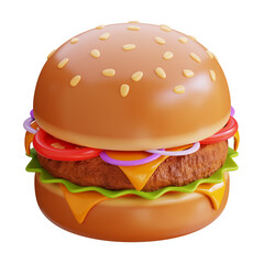  burger 3d icon illustration