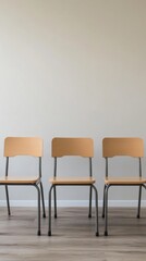 Modern Minimalist Classroom Chairs in an Empty, Neutral-Toned Setting
