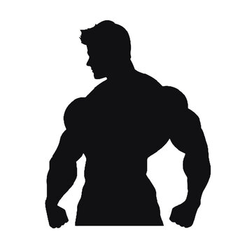 recommend clip art: Bodybuilder Flexing Silhouette Vector Illustration