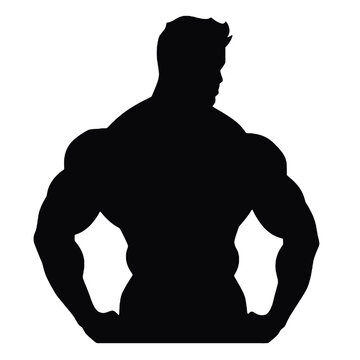 recommend clip art: Bodybuilder Flexing Silhouette Vector Illustration