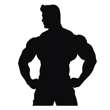 recommend clip art: Bodybuilder Flexing Silhouette Vector Illustration