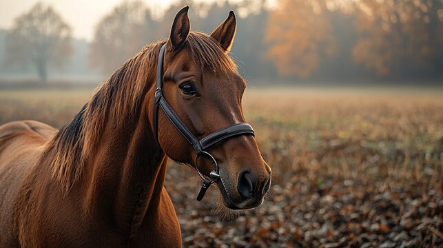 A farrier removing an old horseshoe, with the horse standing calmly next to a field - Powered by Adobe