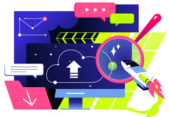 Fototapeta premium Uploading files to cloud storage