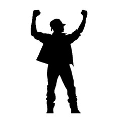 Silhouette of a Bold Protester Vector Transparent Background