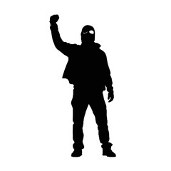 Protester Profile Silhouette Vector Transparent Background