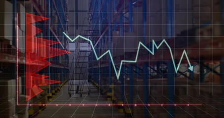 Animation of financial data processing over warehouse - Powered by Adobe