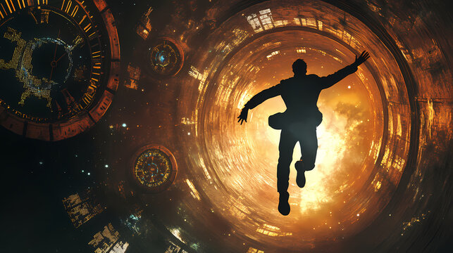 Time travel can be accomplished by jumping into the time portal in hours. Dimensional Rift. Illustration