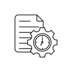 time management line icon with white background vector stock illustration