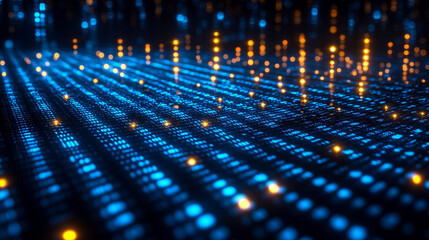 futuristic digital landscape showcasing global connectivity. Streams of binary code and interconnected lines symbolize the flow of information, data exchange, and modern communication across the world