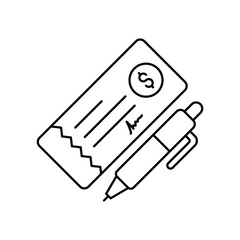 salary line icon with white background vector stock illustration