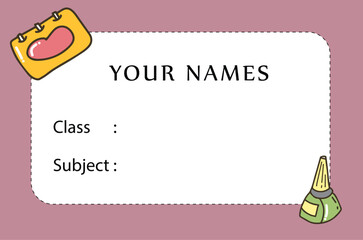 note book label sticker element stock design. Notebook Labels Vector Template Design. School Book, notebook Labels Template. Set stickers for notebook.