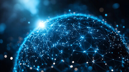 futuristic digital landscape showcasing global connectivity. Streams of binary code and interconnected lines symbolize the flow of information, data exchange, and modern communication across the world