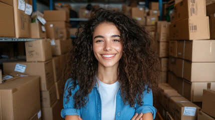 Small business owner working on product packaging for online orders, ensuring secure shipment and aesthetic appeal