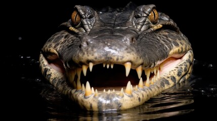 Obraz premium Close-Up of an Alligator's Open Mouth
