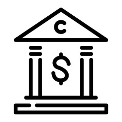 bank Line Icon