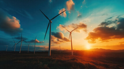 Wind power captured and stored in modern energy containers, providing a continuous and eco-friendly energy supply