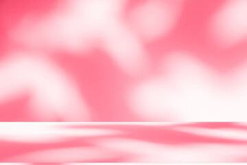 Wall interior background, studio and backdrops show products.with shadow from window color Red background for text insertion and presentation product	