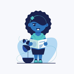 Blue girl character design