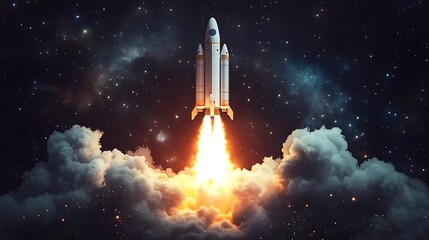 Rocket Launch Illustration