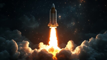 Rocket Launch Illustration