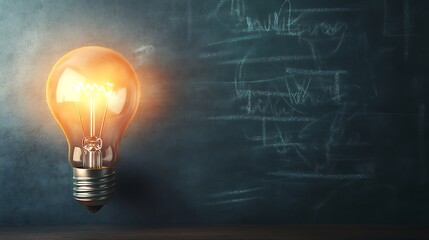 Illuminated Idea on a Chalkboard